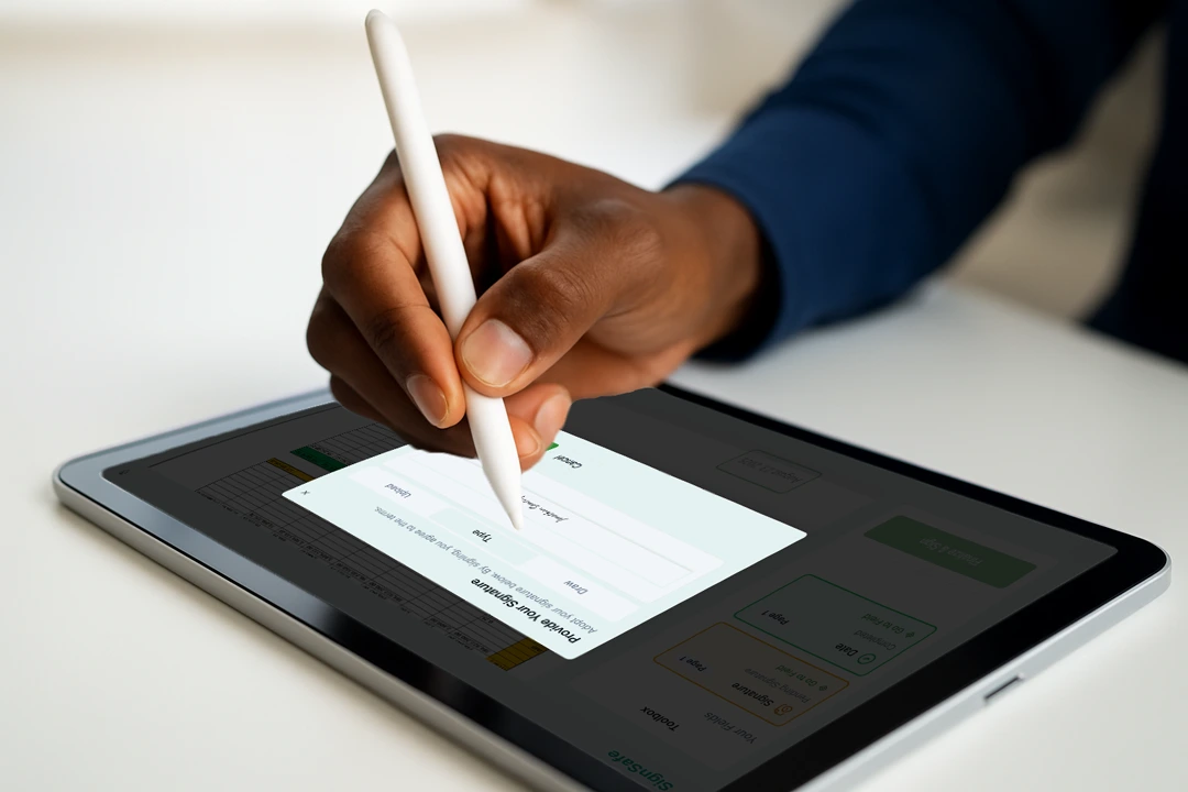 Signing documents illustration